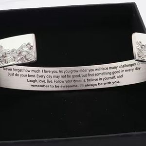 Stainless Steel Never Forget How Much I Love You Bracelet